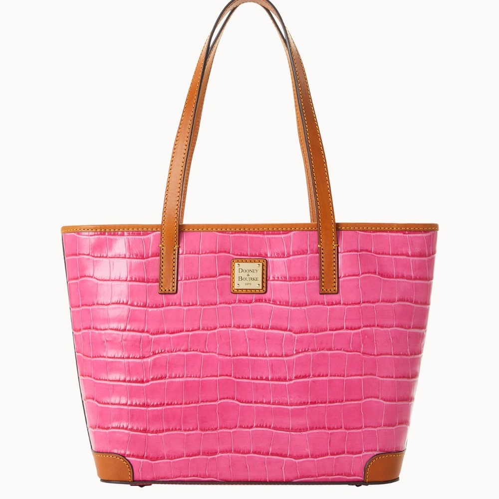 Dooney & Bourke Pink Croc-Embossed Tote Bag